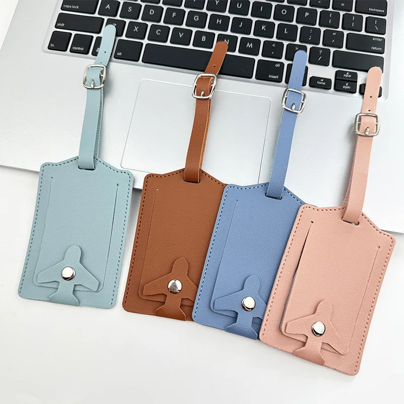 

New Airplane Buckle Anti Lost Luggage Tags Thickened Flip Cover Luggage Tag Boarding Pass Suitcase Label Name ID Address Lable