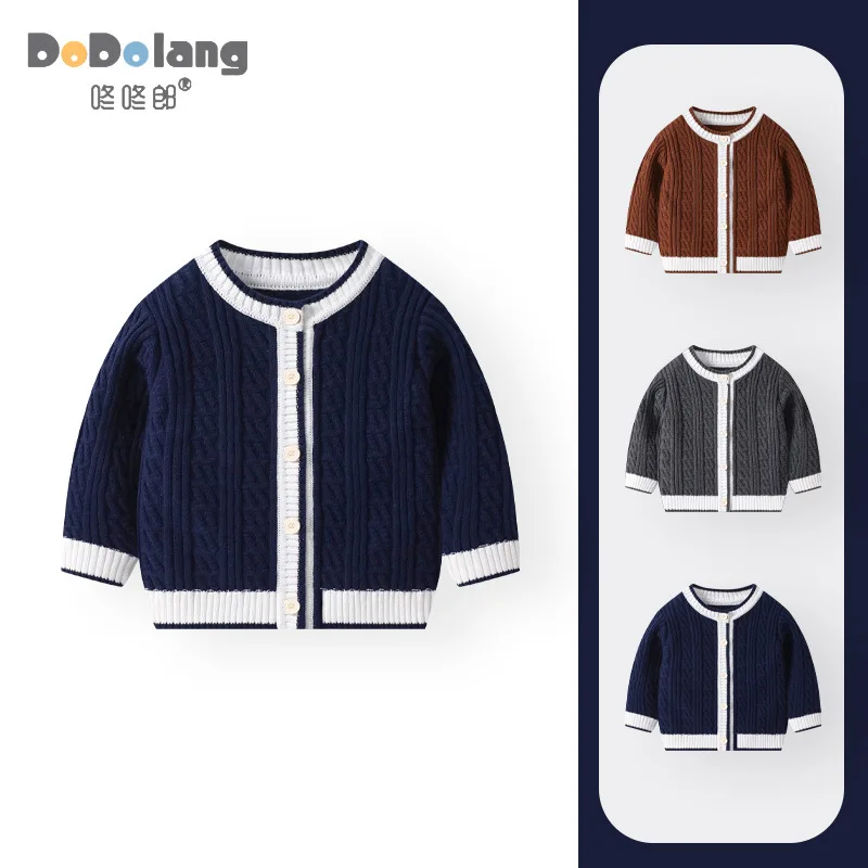 

Осенне-зимняя детская повседневная вязаная куртка, детский свитер, однотонный, мужской и женский кардиган с длинными рукавами