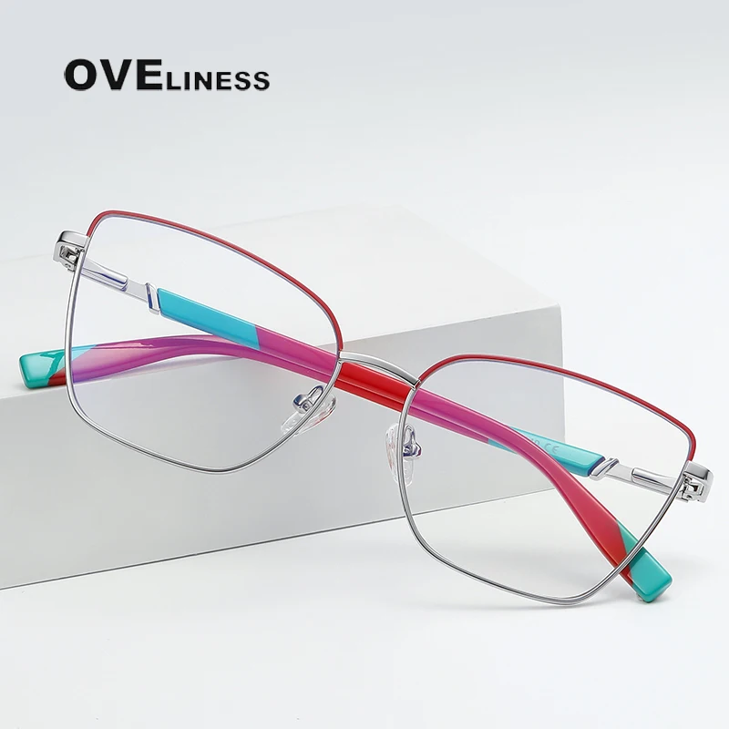 

New Arrival computer eyeglasses full rim reading glasses metal Women Retro Cat Eye presbyopia Glasses Anti Blue Light Blocking