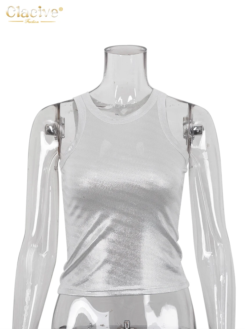 ClacMarkets-Haut court à col rond pour femme, haut féminin, mince, or, fibre précieuse, élégant, classique, solide, vêtements féminins, mode, été,