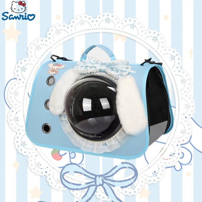 Sanrio Cat Space Capsule Kuromi Big-eared Dog Pet Portable Shoulder Bag Foldable Window Pet Kitten Dog Suitcase Birthday Gifts