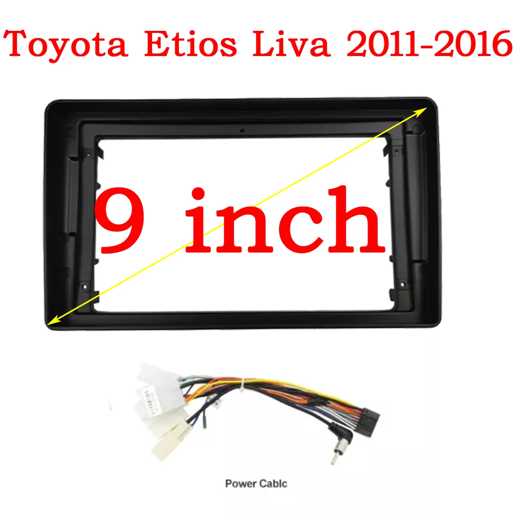 RSNAVI 2 Din 9 Inch Car Radio Facia Frame Install Panel Dashboard For Toyota Etios Liva 2011-2016