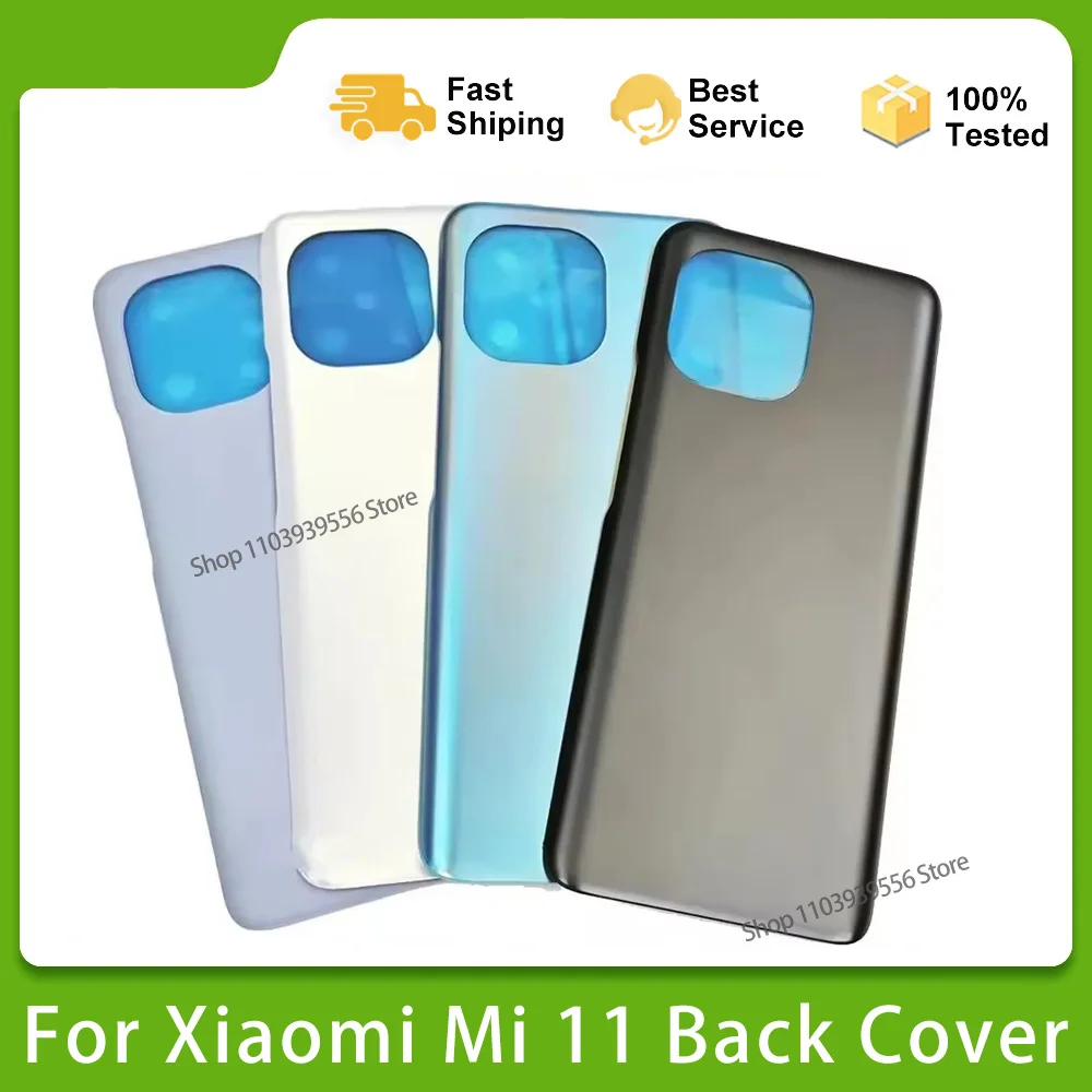 For Xiaomi Mi 11 5G M2011K2C, M2011K2G Back Glass Battery Cover New Mi11 Eleven Rear Door Housing Case With Adhesive Replacement