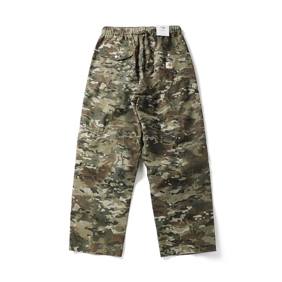 Men Camouflage Pants with Belt Cotton Casual Cargo Pant Men Streetwear Wide Leg Function Paratrooper Pants Cityboy Baggy Trouser