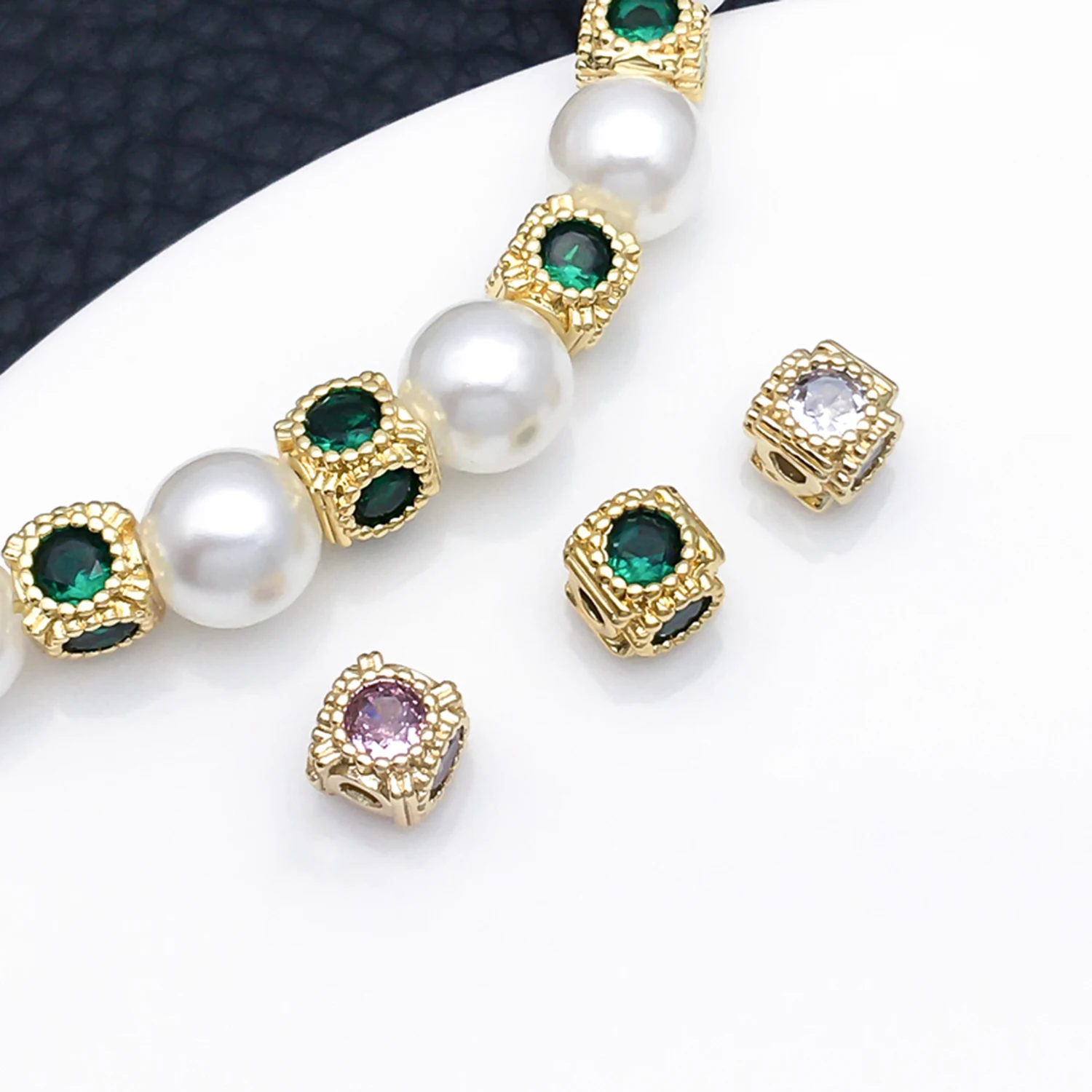 2pcs 6mm 18K Real Gold Plated Brass Cube Spacer Beads Bracelets Beads High Quality Jewelry Accessories Making Accessories - view 4
