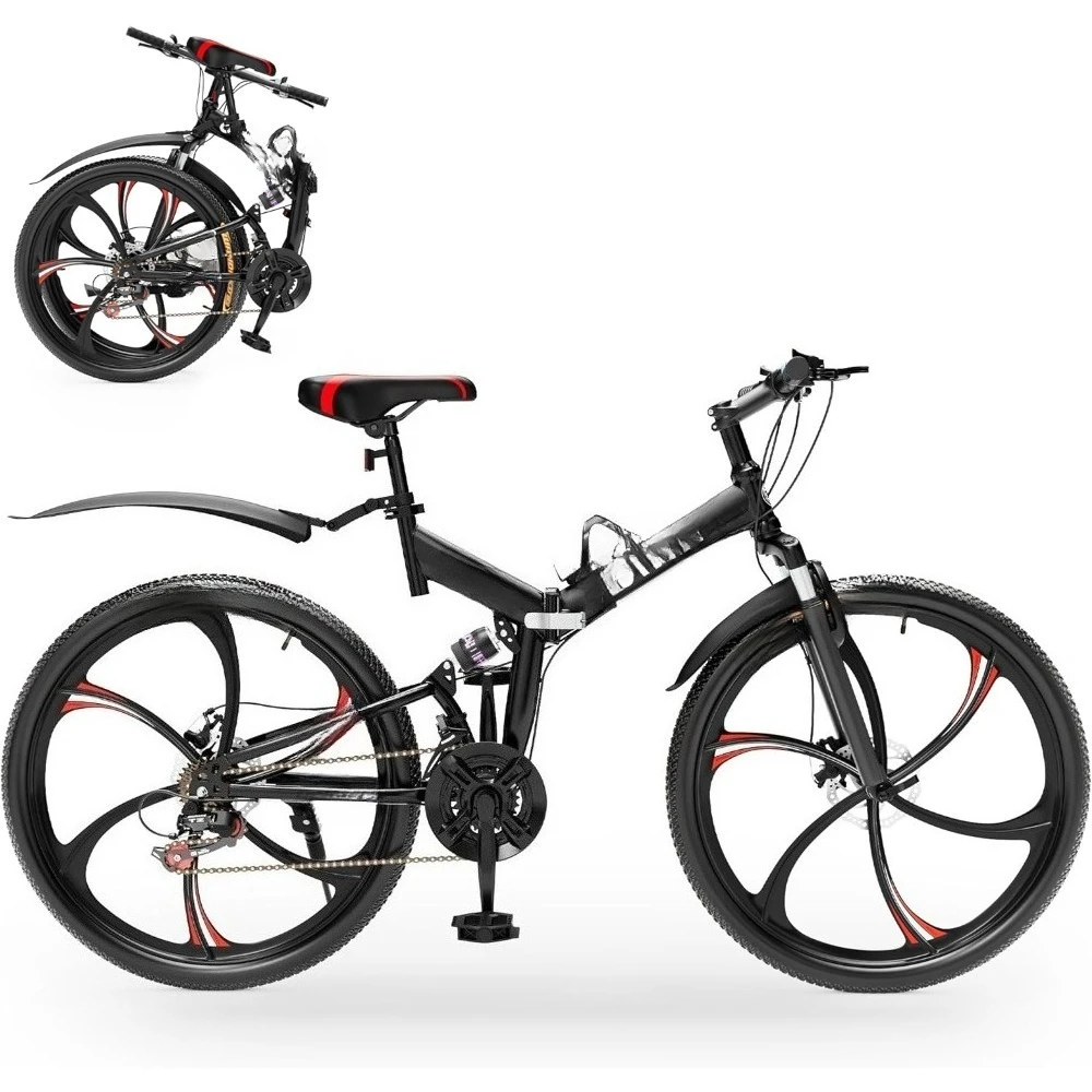 

Складной горный велосипед 26 дюймов по индивидуальному заказу, 21-скоростной складной велосипед MTB из высокоуглеродистой стали с полной подвеской, двойной дисковый тормоз Non-S