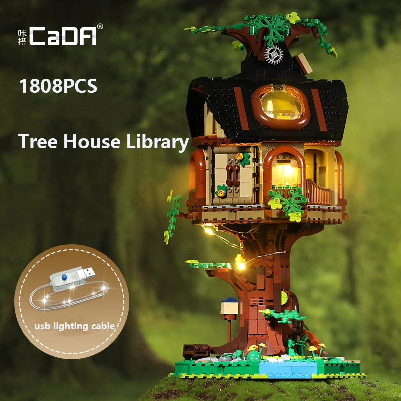 

Cada NEW Tree House Library Bricks Model 1808PCS Building Blocks Set DIY Assembled Toys Gift For Children