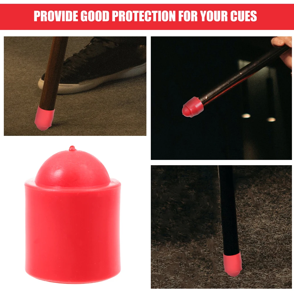 

25pcs Billiards Cue End Protector Red Pool Stick Accessories Cues Protective Parts Tip Replaceable Covers Rubber Sleeve Snooker