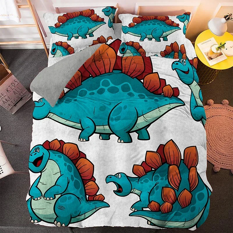 

Cartoon Dinosaur Boho Comfortable Duvet Quilt Cover Pillowcase Bedding Set Children Bedroom Decoration Home Textile