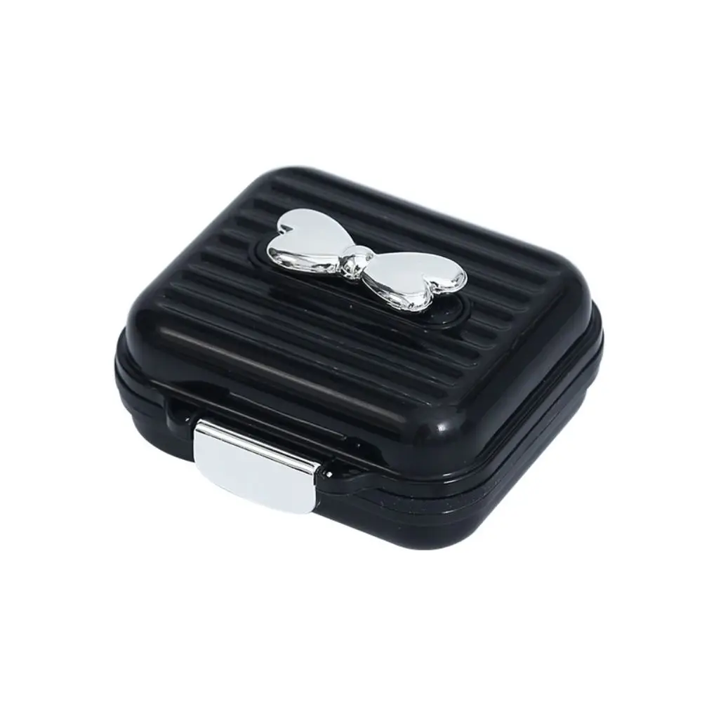 Pill Cases Portable Travel Pill Organizer Fashion Bow Pill Box with Lids 7 Compartments Pill Dispenser Fish Oils