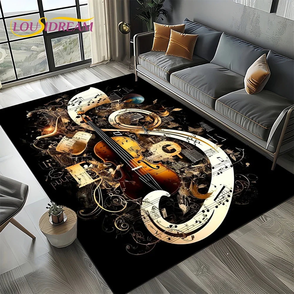 Note Music Colorful Musical Score Cartoon Dream Carpet Rug for Living Room Bedroom Home Sofa Decoration,Kid Non-slip Floor Mat