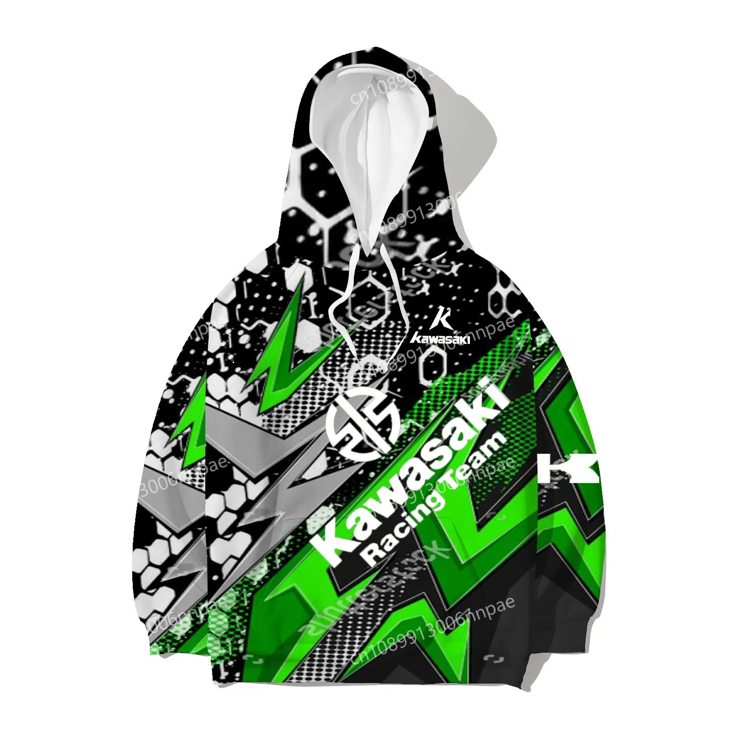 Kawasaki Mens Clothing Street Sweatshirt Racing Suit Oversized Hoodie Adventure Extreme Sports Unisex Motorcycle Uniform Men's