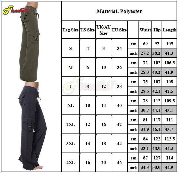 Women Long Pants Gym Fitness Elastic Waist Button Pockets Punk Sweatpants Classic Costumes Exercise Running Loose Long Trousers