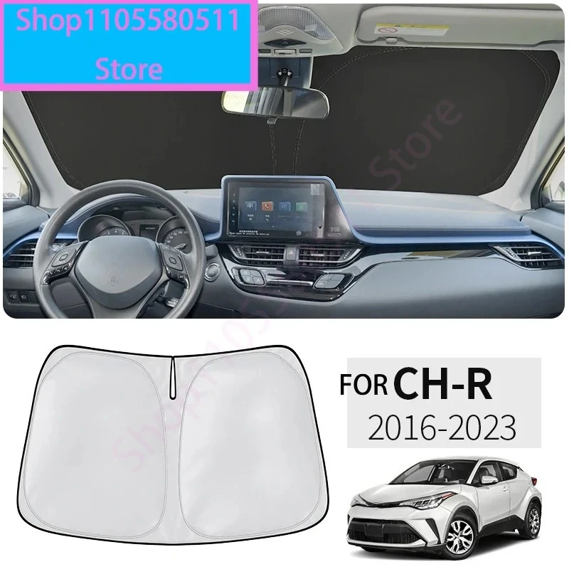 For Toyota C-HR CHR C HR 2016-2023 Car Nano-Insulat Windshield Sunshade UV Block Front Window Sun Visor Foldable Car Accessory