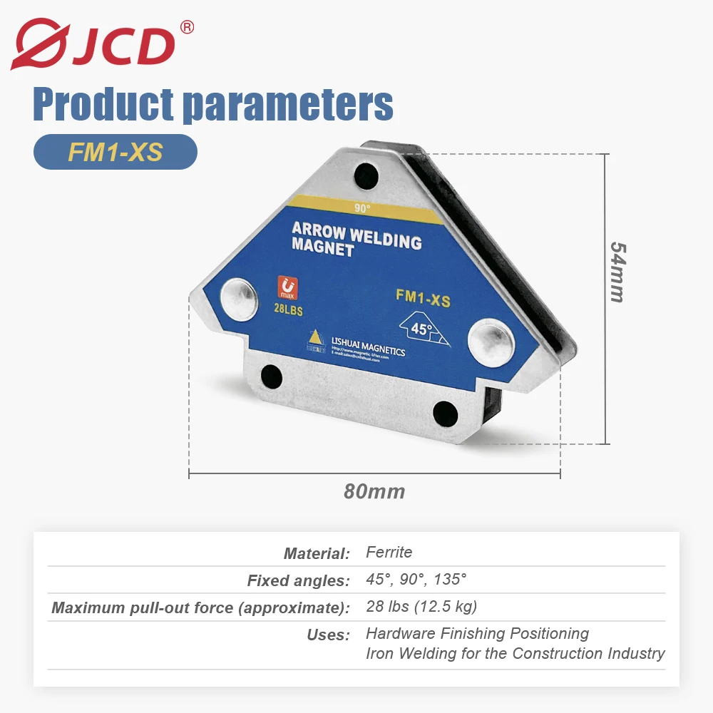 JCD 2pcs 25KG Magnetic Welding Holders Angle Solder Arrow Magnet Weld Fixer Positioner Ferrite Holding Auxiliary Locator Tools