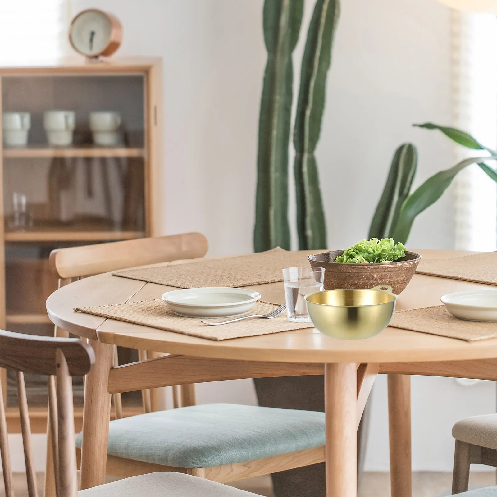 

Stainless Steel Mixing 20Cm Salad Serving Bowl Kitchen Food Prep Multi-Function Noodle Dessert Snack Bowl Reusable