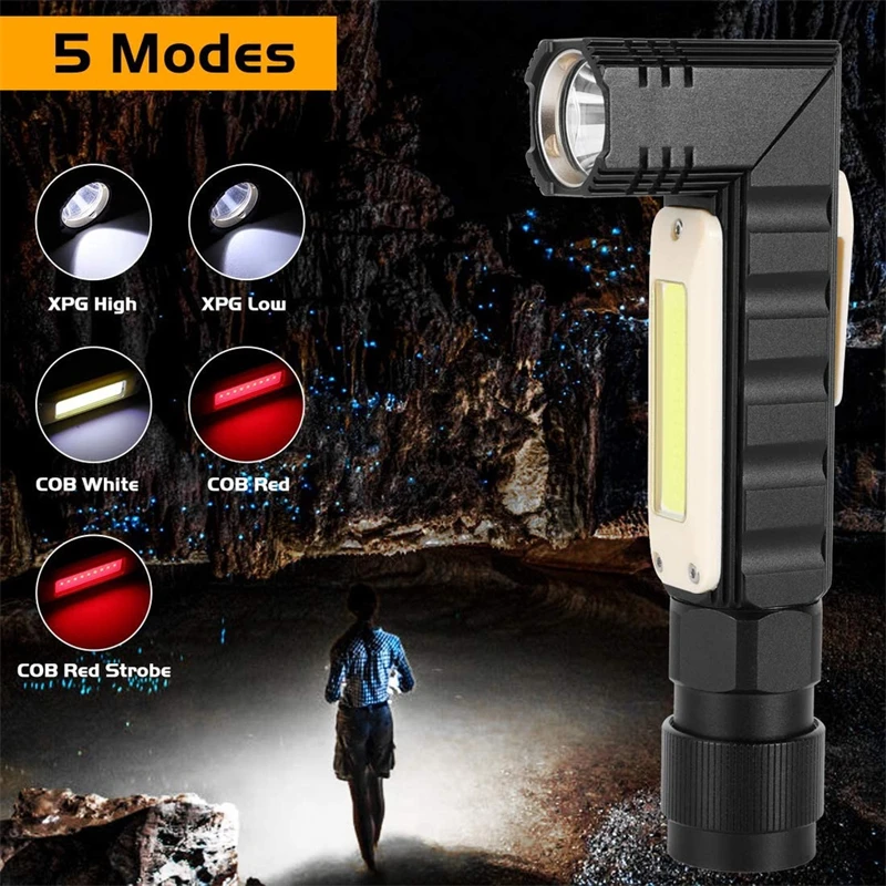 LED Flashlight Multifunctional Corner Folding Cob Work Light Charging Corner Headlight Magnet Maintenance Light