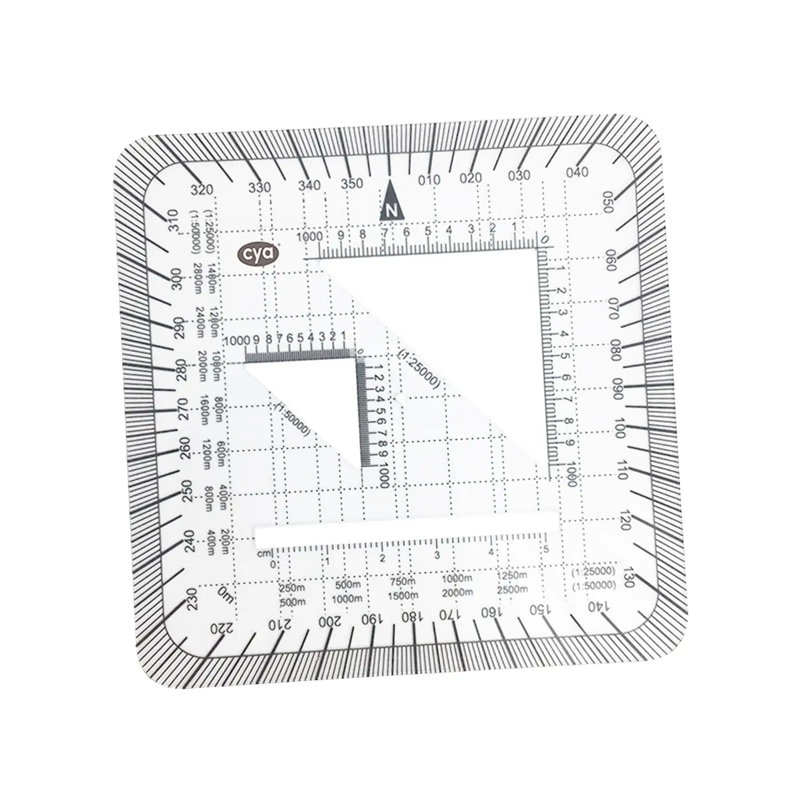 Protractor Ruler Square Acrylic Drawing Architecture Learning for Poltting Utm, Usng, Mgrs Coordinates Land Navigation Traveling