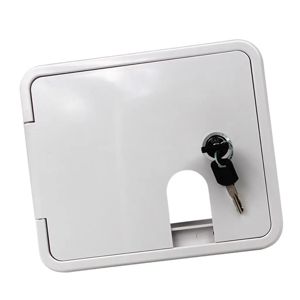 White Square Eleric Cable Access Door Marine Boat with 2 Keys