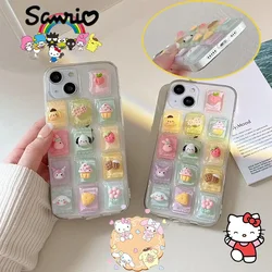 Sanrio Hello Kitty Phone Case for IPhone 15 14 13 12 11 Pro Max XS Plus Case Shockproof Clear Phone Case Cartoon Cute Girl Shell