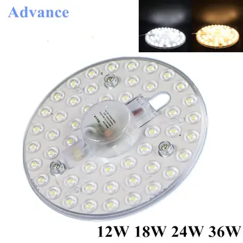 Placa de luz led 110 220v placa de lâmpada led leds lâmpada de teto 5730smd 12w/18w/24w/36w alto brilho branco polvo redondo cozinha