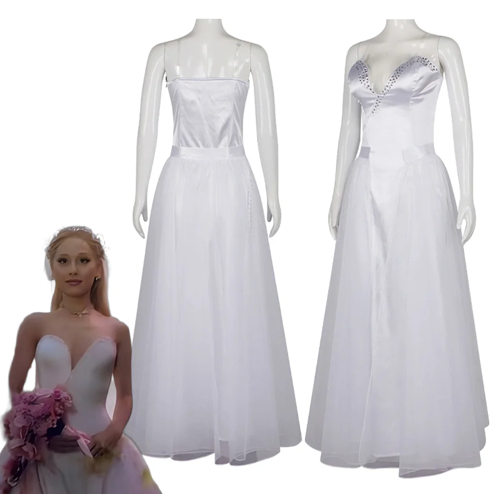 

Fantasia Wicked 2 Witch Glinda Cosplay White Dress Movie Disfraz Costume Adult Women Fantasy Halloween Carnival Party Clothes