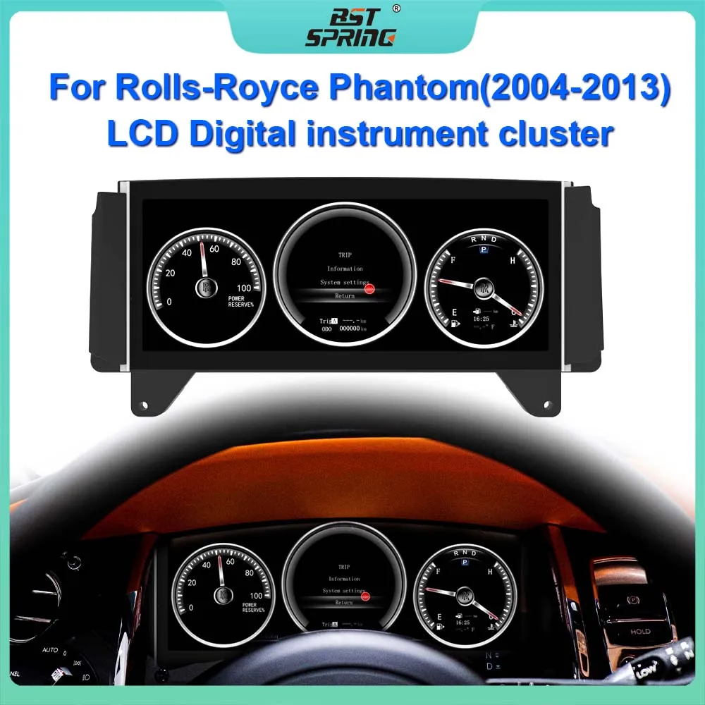 

12,3-дюймовый автомобильный цифровой кластерный прибор для Rolls-Royce Phantom 2004 2013, ЖК-дисплей, приборная панель, автоматический спидометр, виртуальная панель кабины