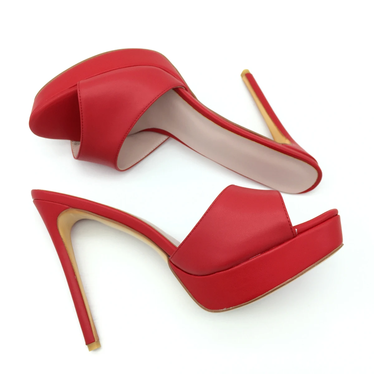 

Модные женские сандалии-тапочки на платформе, красные туфли на высоком каблуке, женские повседневные туфли-лодочки без шнуровки Aimirlly