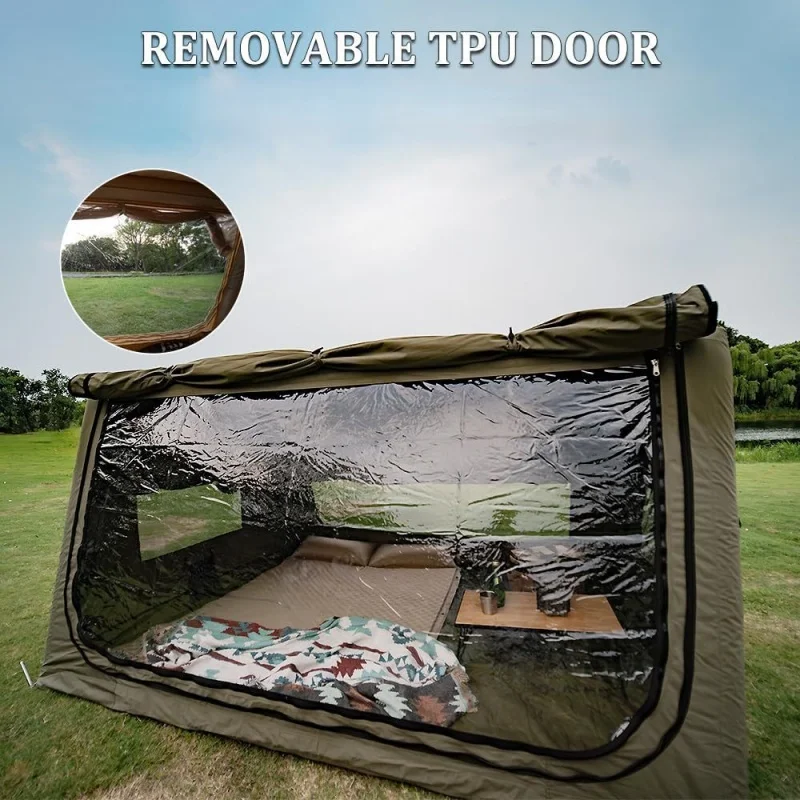 Outdoor Automatic Inflatable Camping Tent Camp Party  Four Seasons Waterproof Flame Retardant Cotton Sleeping Cabin Air Tent view 5