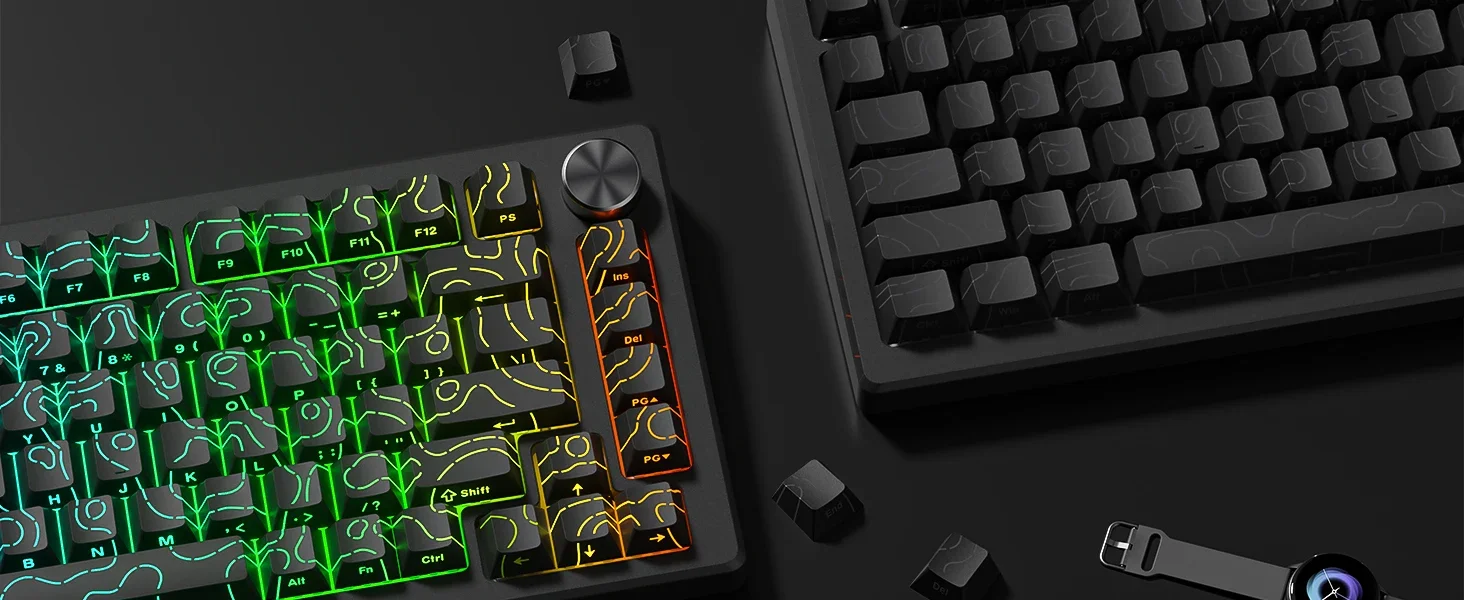 2026 Line Gradient Side Shine Through Keycaps Cherry Profile PBT Custom Keycaps für 60% 65% 75% 96% 98% 100% mechanische Tastaturen – Detail 2