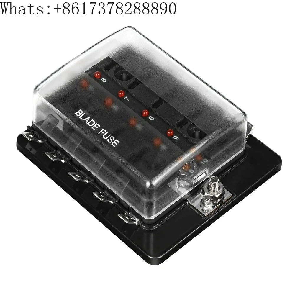 Car fuse box 6/10-way medium insert fuse seat with indicator light Circuit insurance for modified yacht for car.