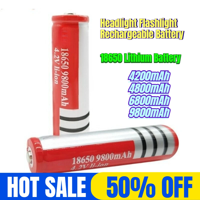 

3.7v 6800mAh 18650 Lithium Battery Radio Small Fan Headlight Flashlight Rechargeable Battery
