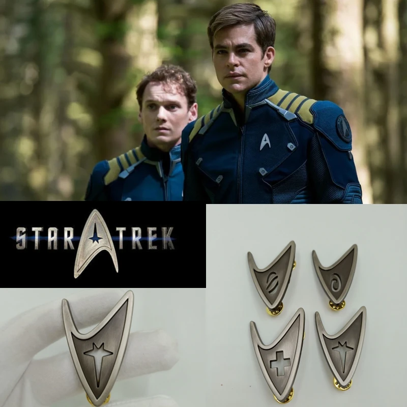 Movie Star Trek James Tiberius Kirk Spock Starship Badge Cosplay Alloy Brooch Pin Halloween Party Props Accessories Crafts