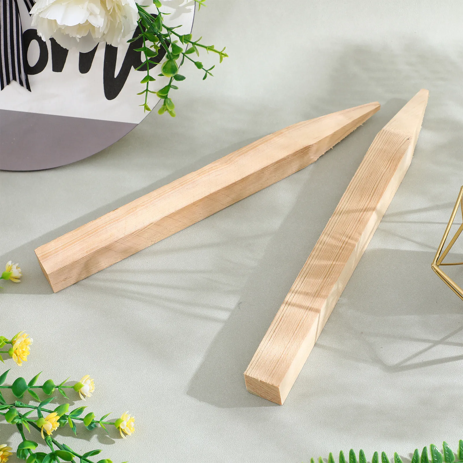 5Pcs High Quality Wooden Measurement Stakes Garden Fence Decoration Ground Stakes Yard Landscaping Flower Bed Garden Fence Post