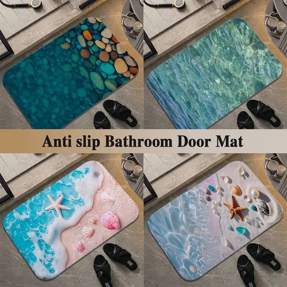 

Sea Wave Floor Mat Printed Large Carpets Room And Bedroom Carpets Bathroom Anti Slip Door MATS Small Carpets