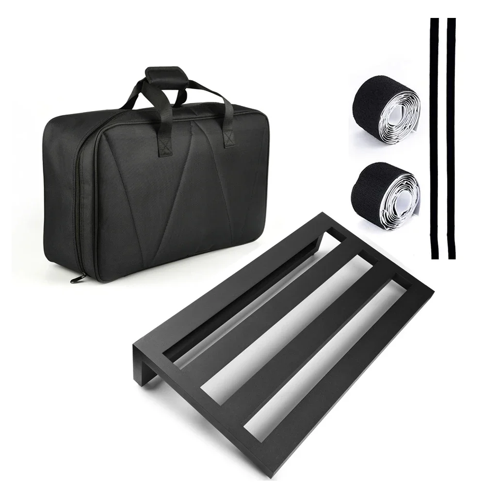Pedalera de Efectos para Guitarra de Aleación de Aluminio con Bolsa de Transporte, Cintas y Correa, Tamaño de la Plataforma para Pedales de Guitarra Opcional