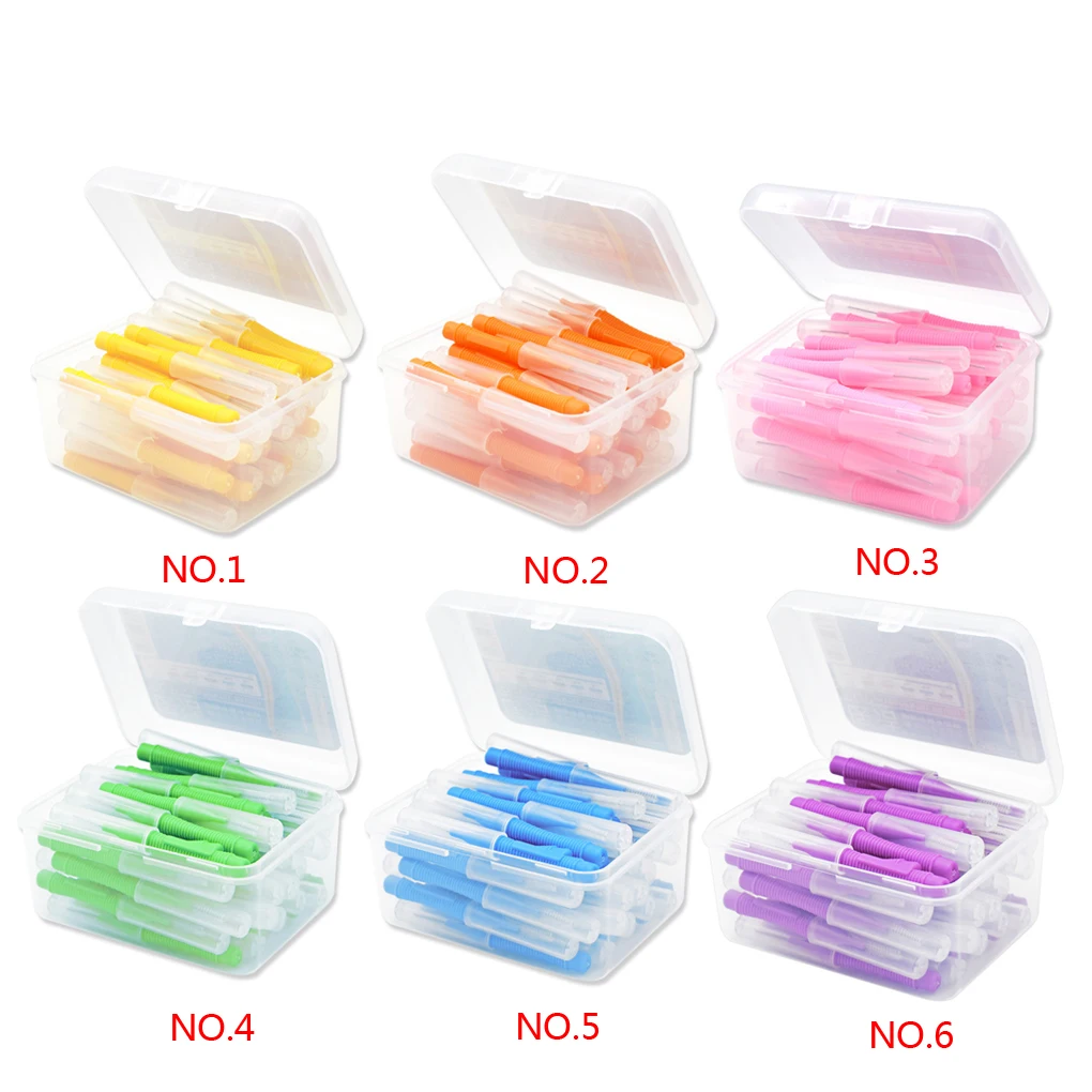 40Pcs Interdental Brush Plastic Teeth Brushes Outdoor Oral Hygiene Tool