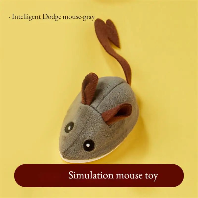 Smart Cat Toy Interactive Running Mouse Cat Teaser Feather Toys Electric Random Moving Simulation Mice Kitten Squeak Plush Toys