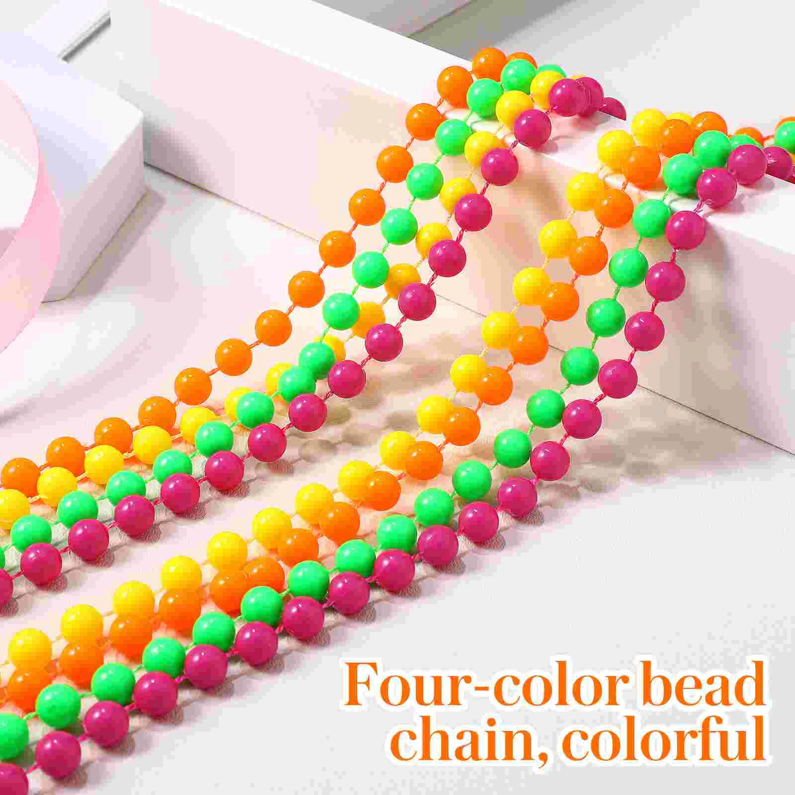 8 Pcs Neon Accessories Choker Necklaces for Woman Vintage Jewelry Green Beads Chains Child