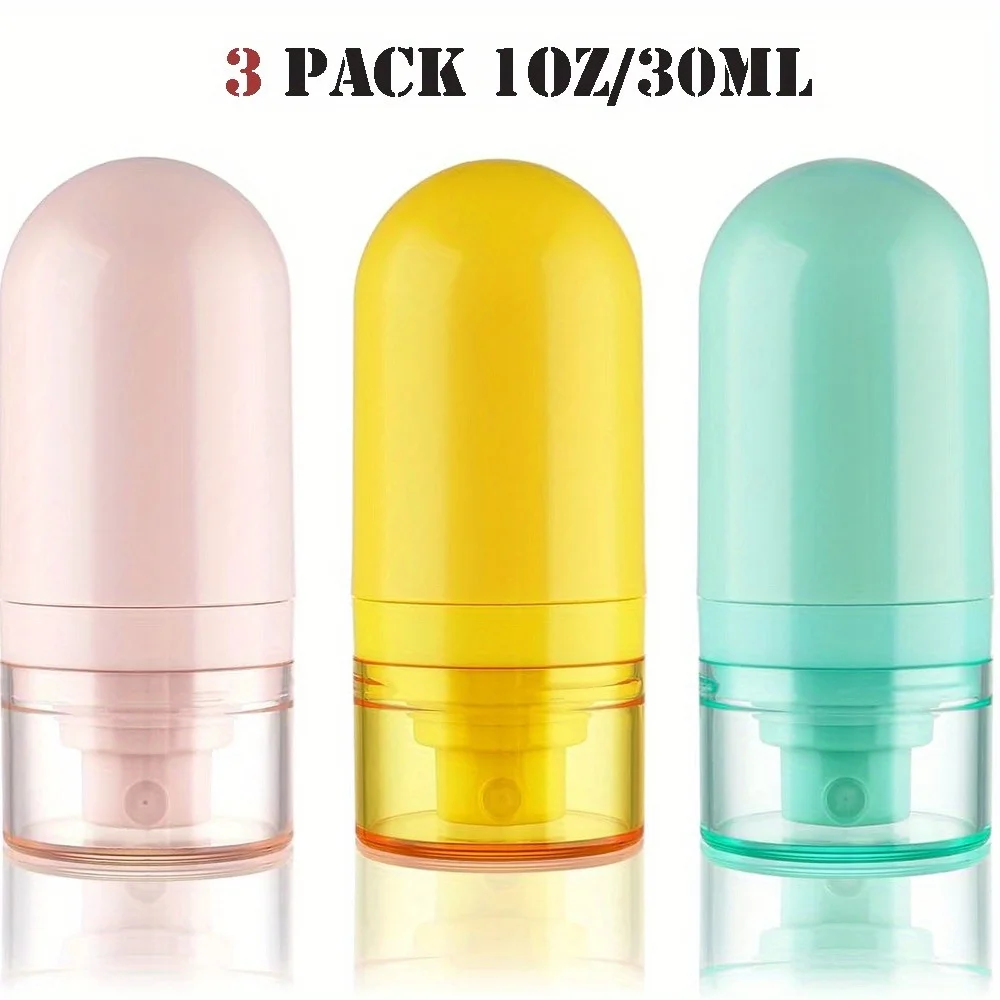 

3 colors Mini Fine Mist Spray Bottles TSA Approved Airless Spray Bottle Leak Proof Travel Spray Bottle Plastic Containers