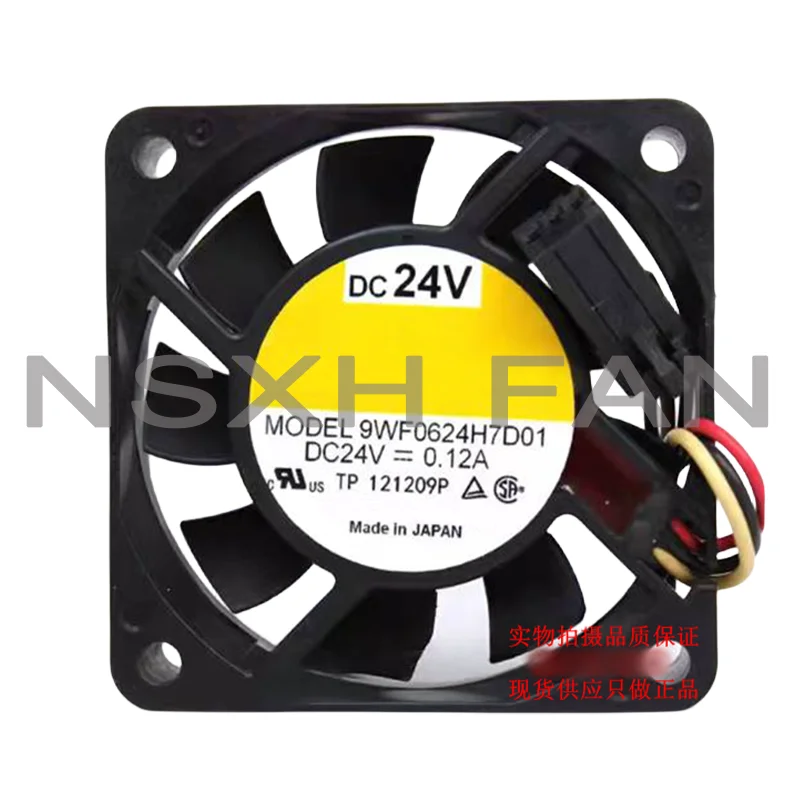 NEW 9WF0624H7D01 6015 DV24V 0.12A 3Lines Waterproof Cooling Fan