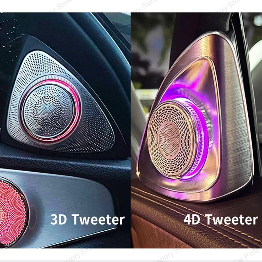 64 Colors LED Air Vents for Mercedes Benz W213 E-Class Coupe AMG E43 E53 E250 3D Rotating Tweeter Speaker Interior Ambient Light