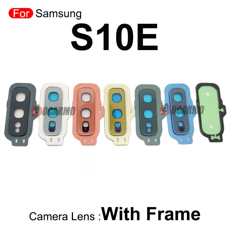 For Samsung Galaxy S10E S10e Rear Black Camera Lens With Frame And Sticker Replacement Parts