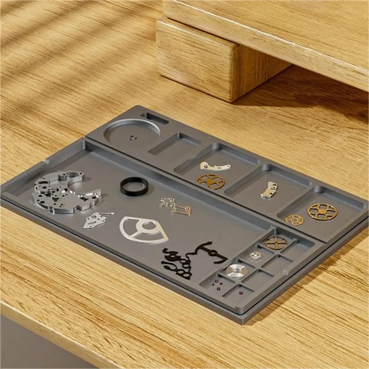 

ABYB Органайзер для инструментов для часов Лоток для ремонта часов Коробка для хранения деталей часов Органайзер Лоток для хранения инструментов для ремонта часов A