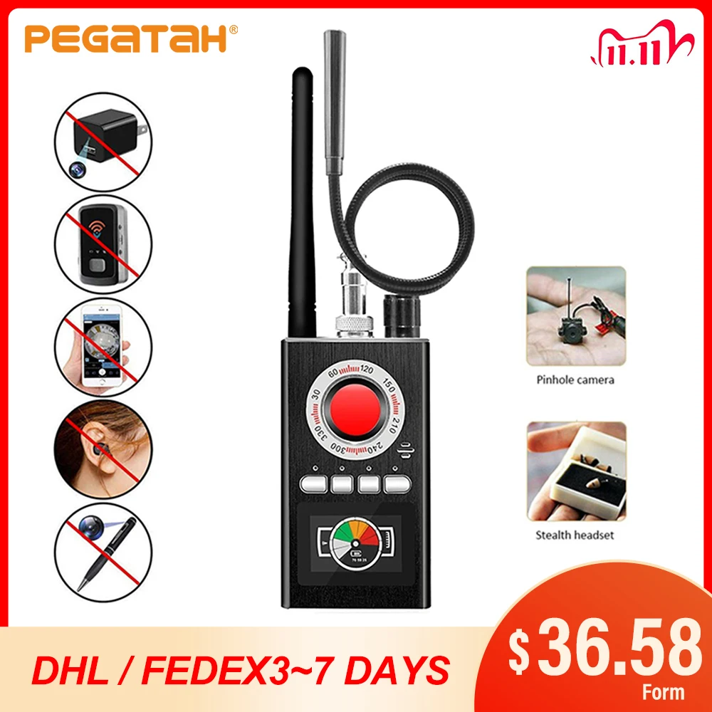 Anti Candid Detector de câmera, Display LED, Spy Hunter's Signal, Bug GPS, câmera escondida, IR Signal, Lens Finder, Gadgets sem fio, K88