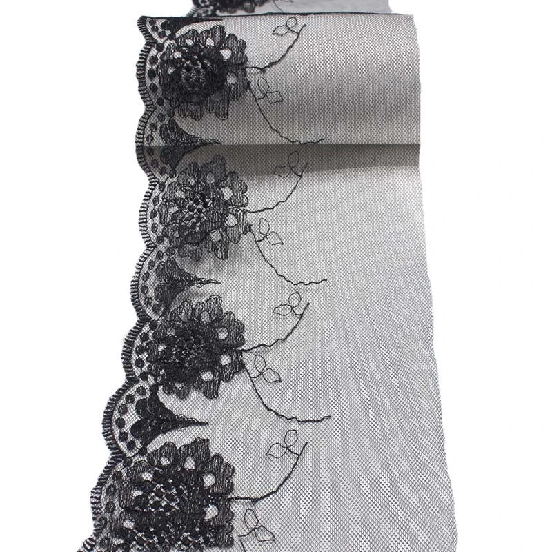 

30Yards Black Floral Embroidery Tulle Ribbon Lace Trim DIY Sexy Doll Sewing Accessories Tulle Mesh Lace Trimming