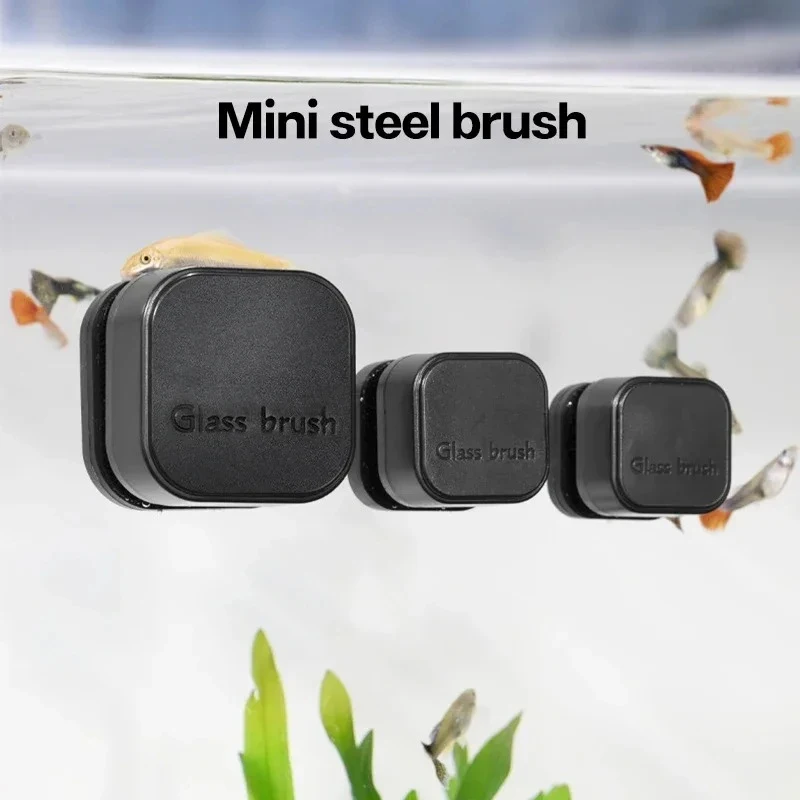 Mini Quadratischer Magnetischer Aquarium-Glasreiniger, Kratzfeste Algenreinigungsbürste für Kleine Fischbecken und Aquarien