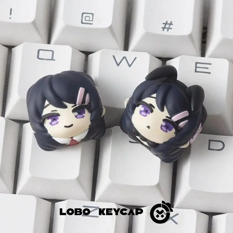 Sakurajima Mai DIY колпачки для клавиш аниме личность Cross Axis PBT механическая клавиатура украшения колпачки для клавиш из смолы с героями мультфильмов подарки