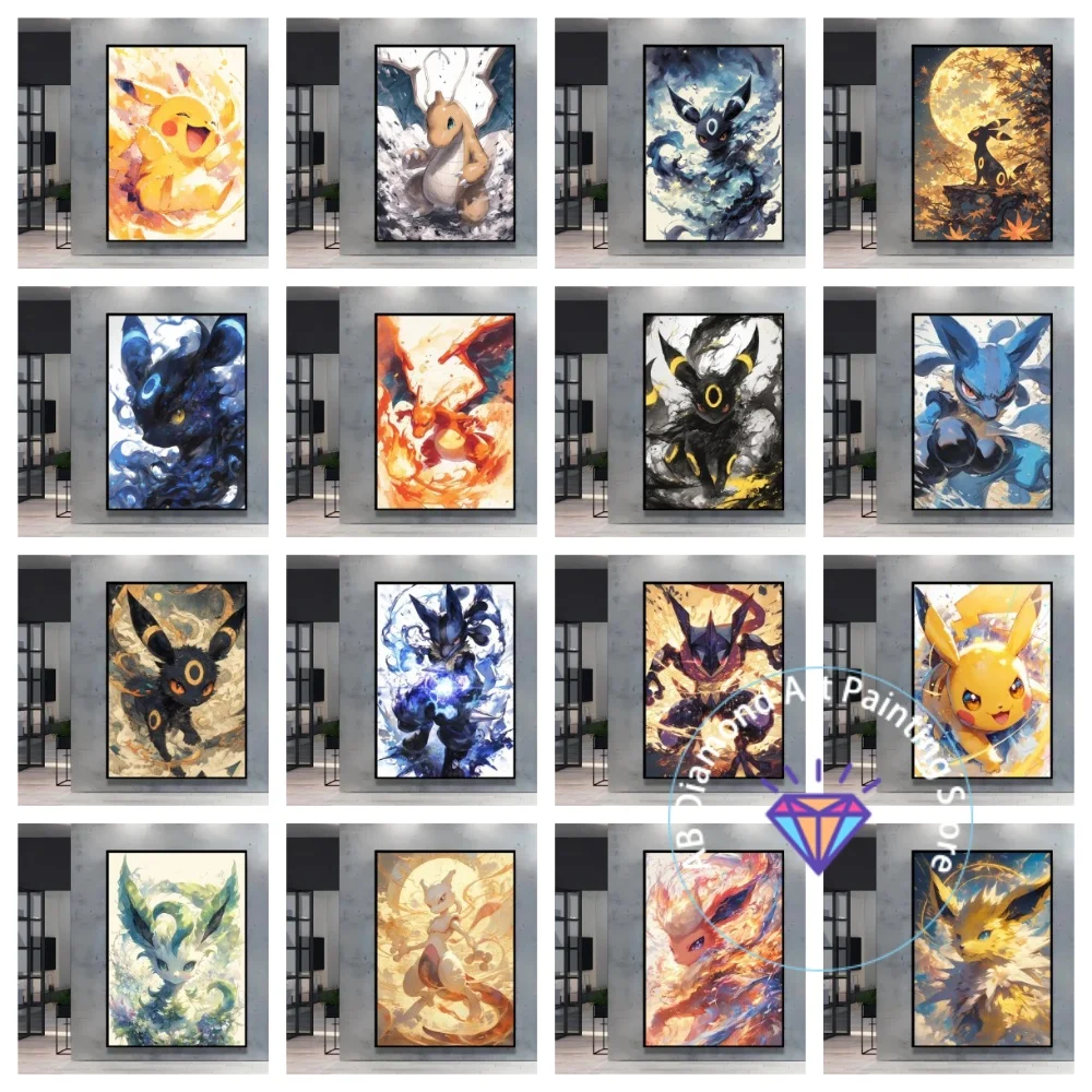 

Stylish Pokemon Umbreon Square Round AB Diamond Painting Kit 5D DIY Cross Stitch Handmade Art Crafts Home Decor Children Gift