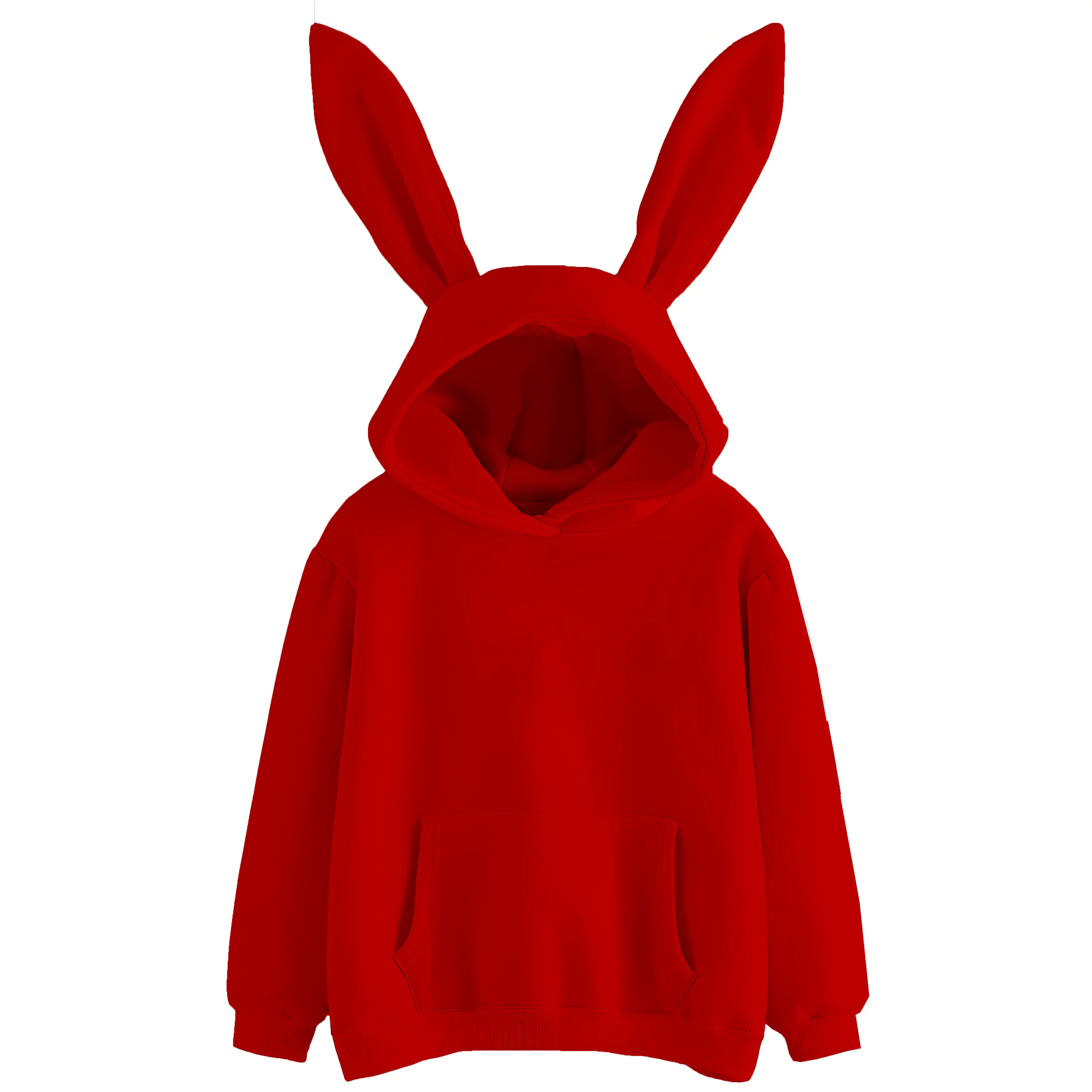 

Осень-зима женские толстовки Kawaii Y2K кроличьи уши модная толстовка повседневные цвета однотонные теплые толстовки толстовки для женщин